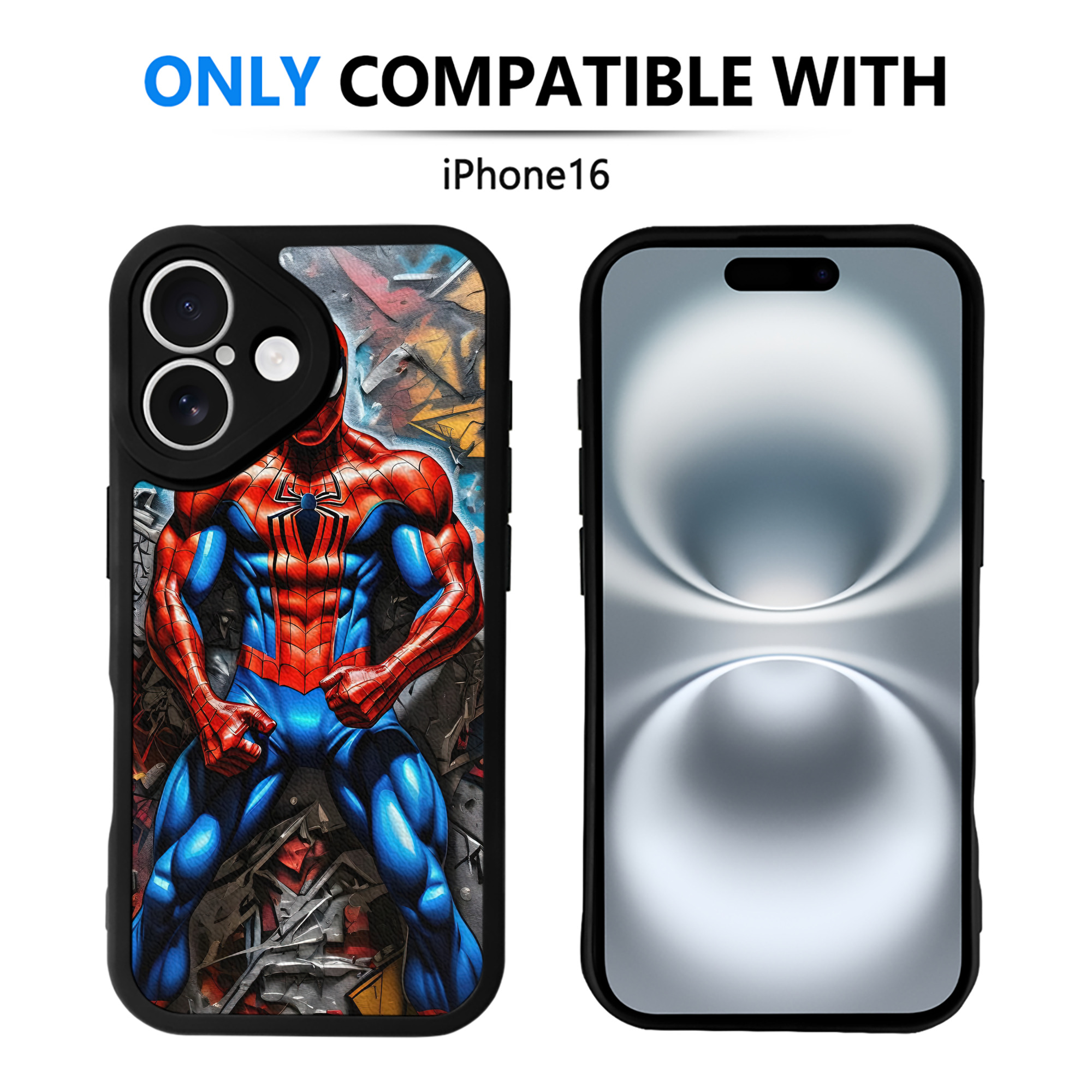Spider Man スパイダーマン 【iPhone 16シリーズ対応】シリコンスマホケース（レザー調） 材質：シリコン
